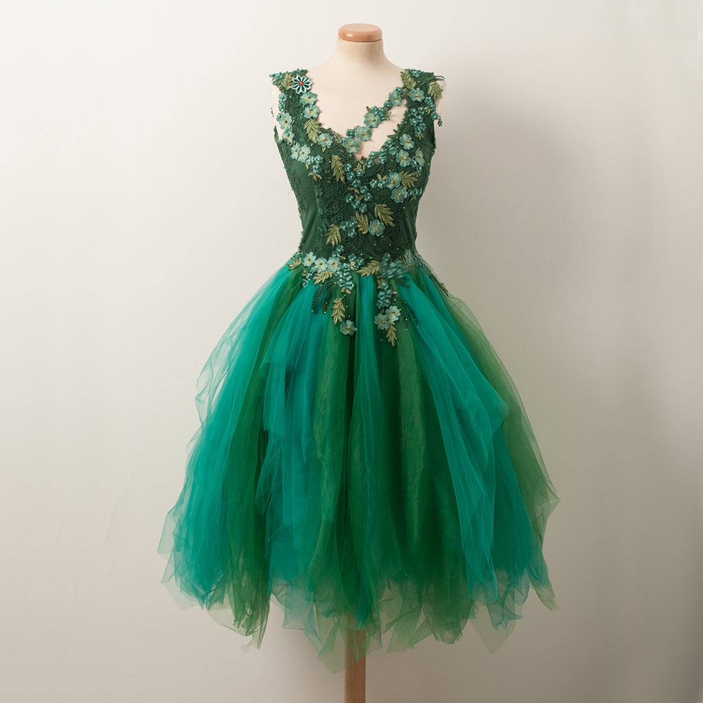 Forest Green A-Line Beaded Homecoming ...